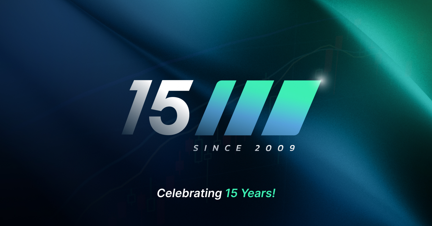 Shift Markets 15 year anniversary banner image.